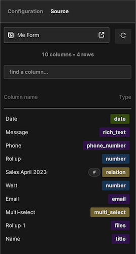 Show relation values